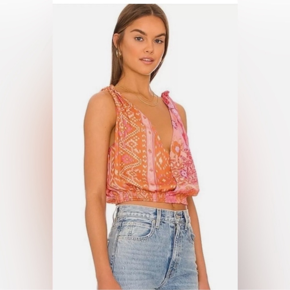 Free People NEW Tied to You Tank Size XS Color: Lemonade - Picture 2 of 13